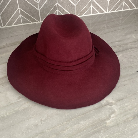 Nordstrom Wool Felt Fedora Maroon Hat - Picture 2 of 10